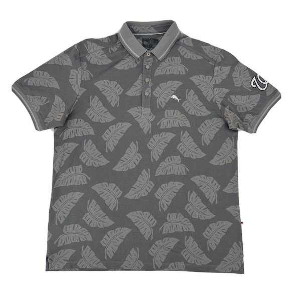Tommy Bahama Shirt Men's M Gray Polo MLB Palm Pro‎ Washington Nationals